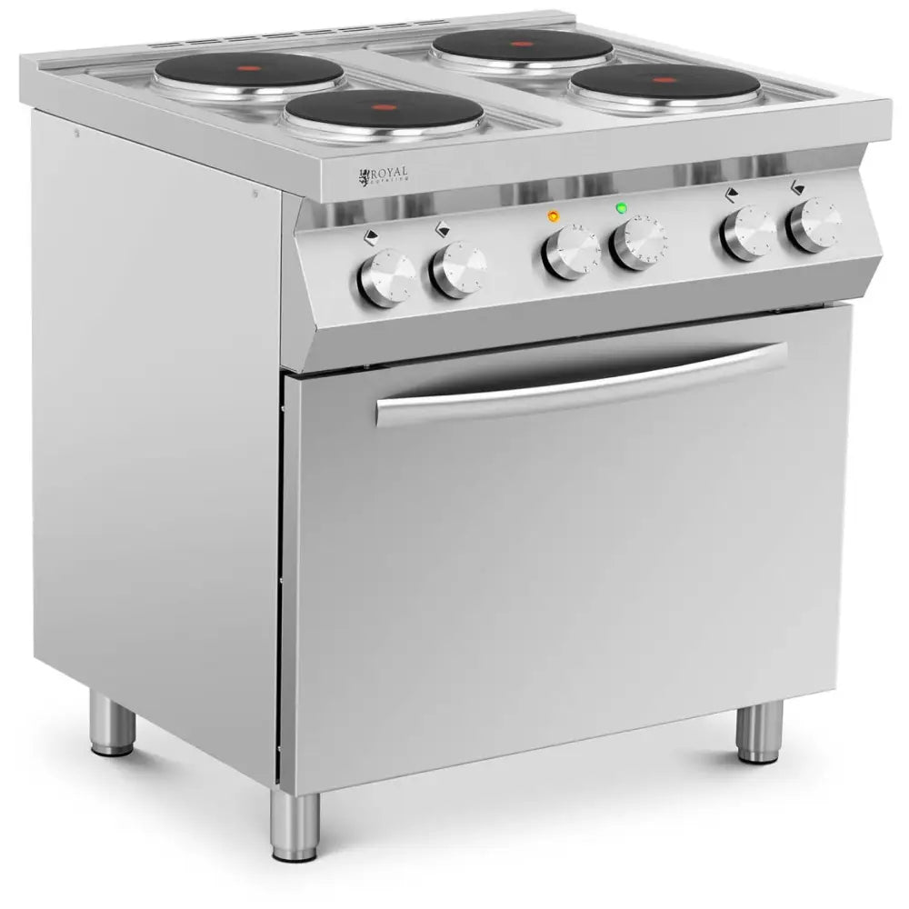 Elektrisk 4-plate Komfyr med Ovn 4x2600 w 3 Kw 400 v fra Italy
