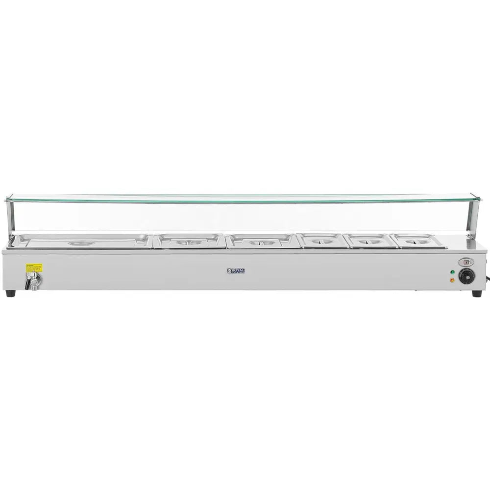 Elektrisk Buffetvarmer med Kran og Deksel 6 x Gn 37 l 1800 w