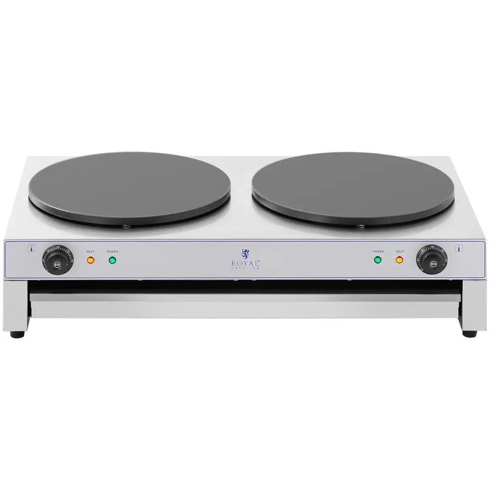 Elektrisk Dobbel Pannekakeruller med Skuff 230v 40 Cm 2 x 3000 w