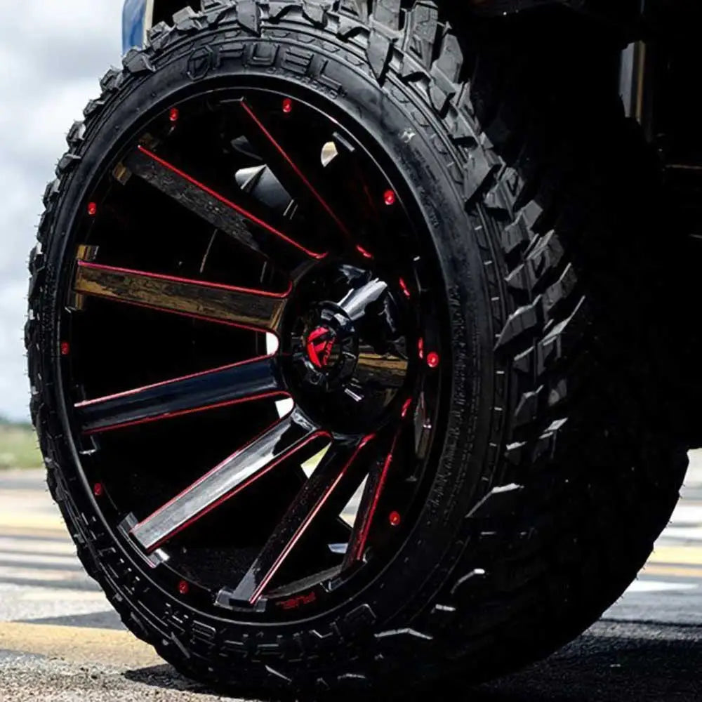 Felg D643 Contra Gloss Black/red Tinted Clear Fuel 20x10 Et-18 5x139.7 / 5x150