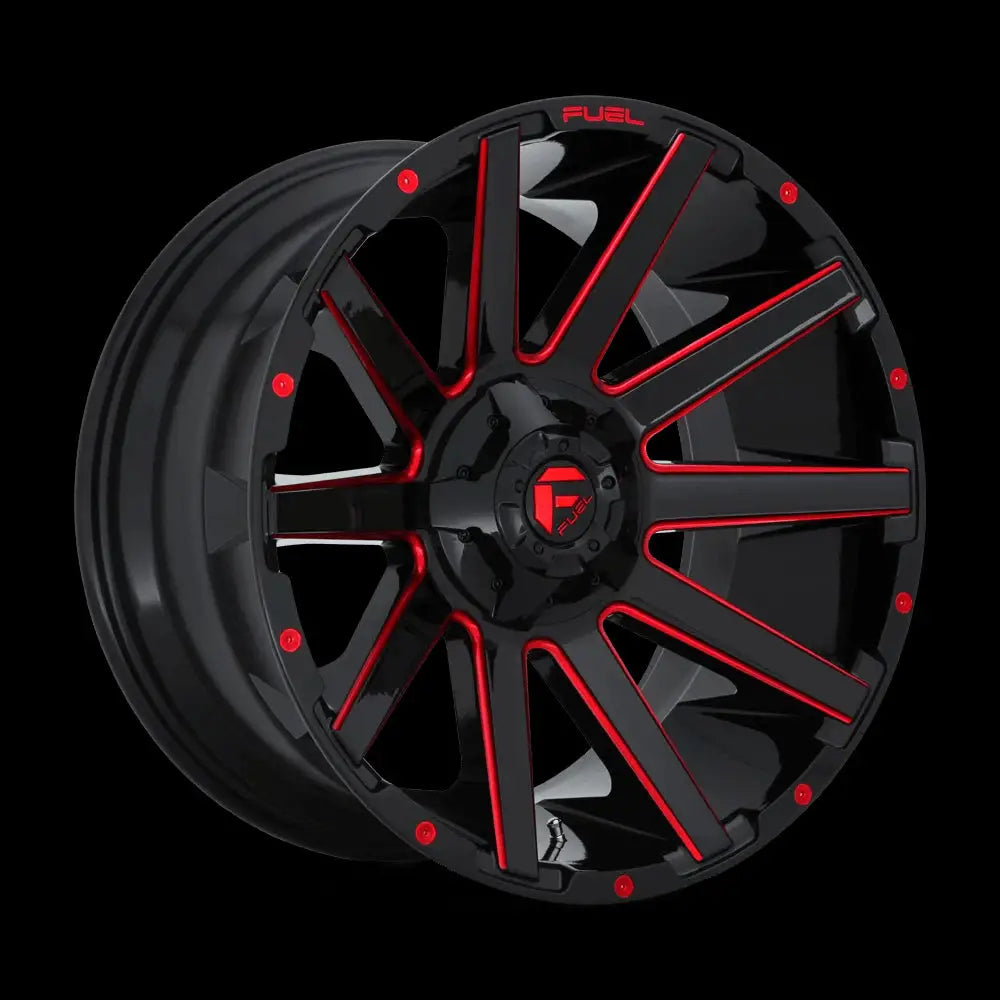 Felg D643 Contra Gloss Black Red Tinted Clear Fuel 20x10 Et-18 8x165.1