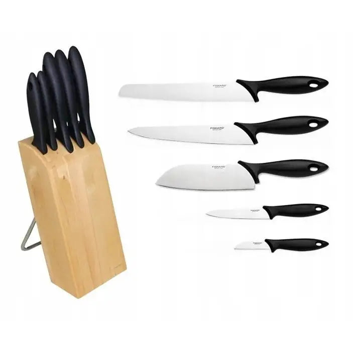 Fiskars Knivsett med 5 Kniver i Blokk Ks 1004931