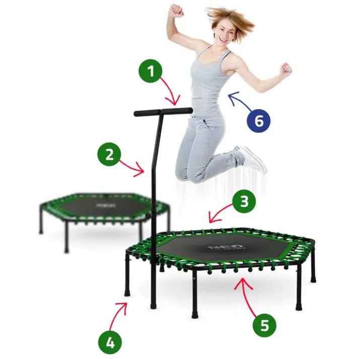 Fitness Trampoline med Håndtak 127cm