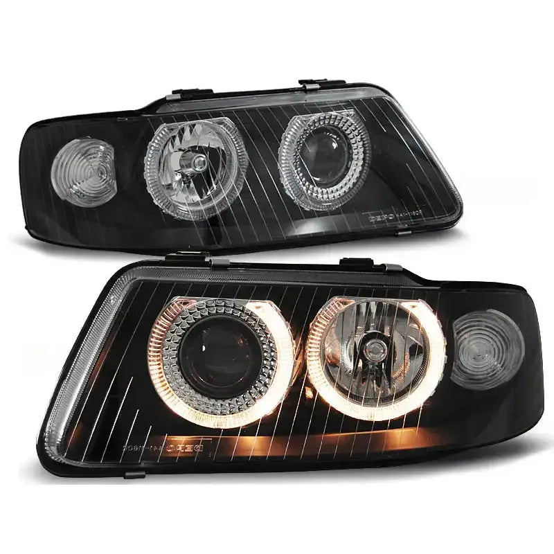 Frontlykter Audi A3 09.00-05.03 Angel Eyes Black