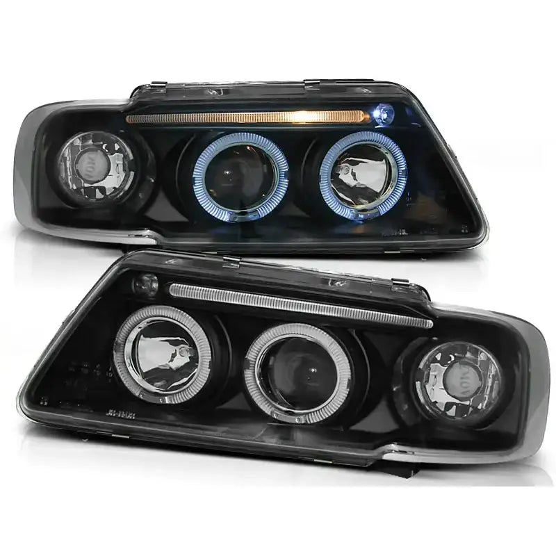 Frontlykter Audi A3 8l 08.96-08.00 Angel Eyes Black
