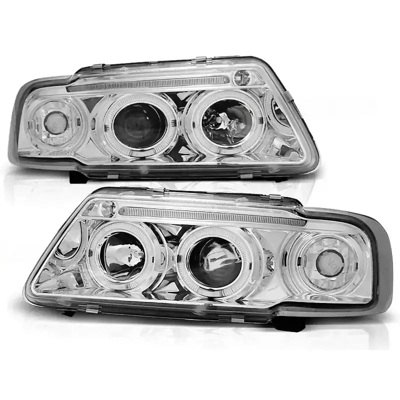 Frontlykter Audi A3 8l 08.96-08.00 P21w Angel Eyes Chrome Halo Rims