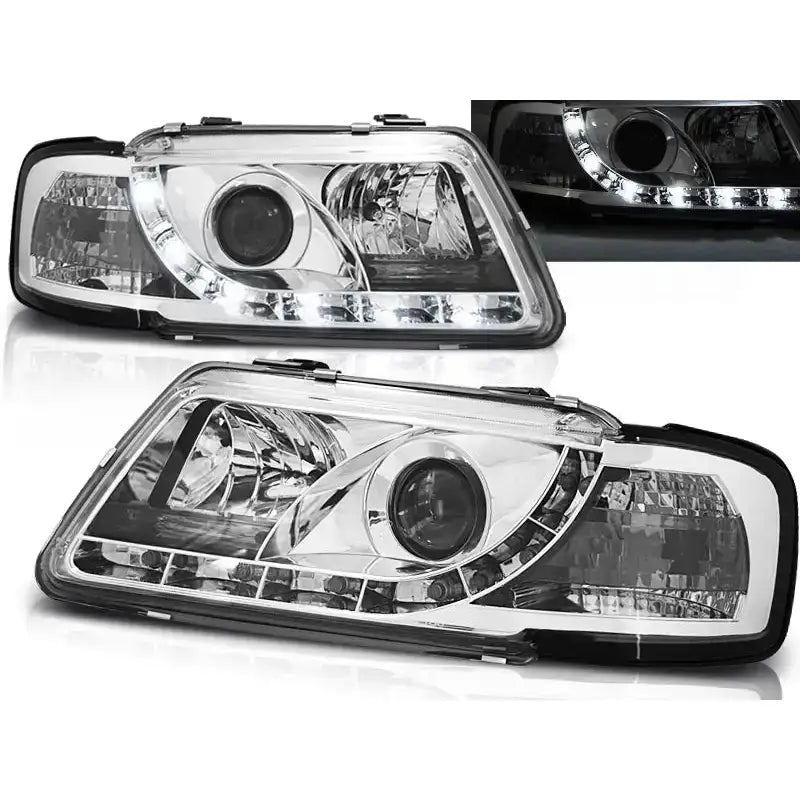 Frontlykter Audi A3 8l 08.96-08.00 Tru Drl Chrome