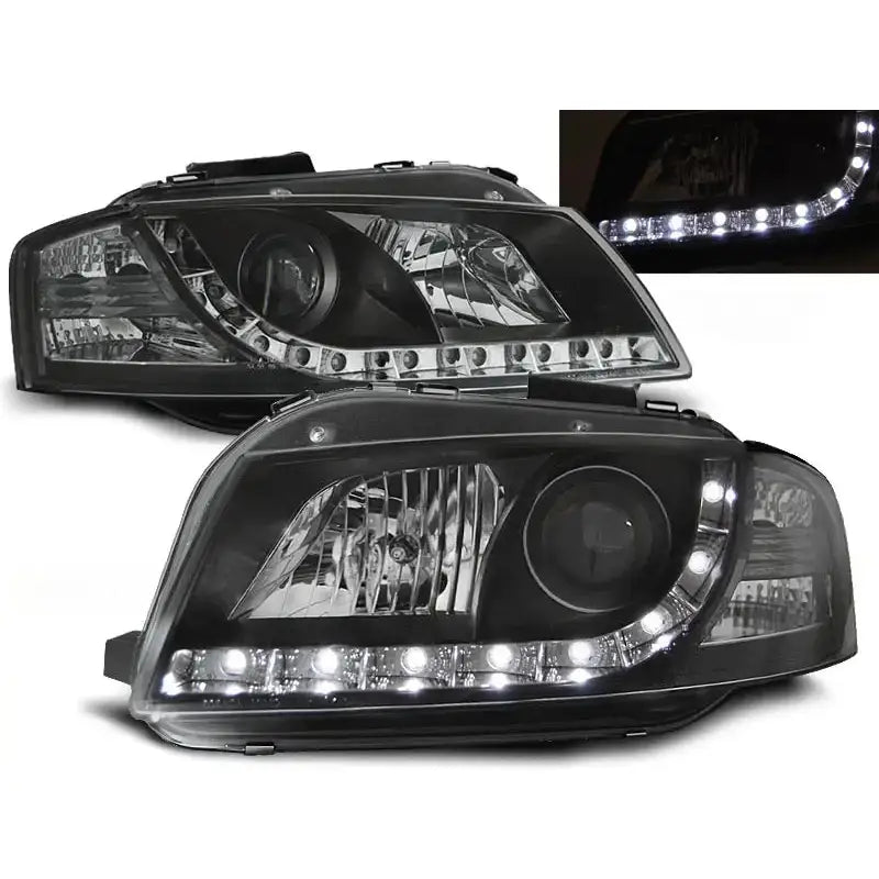 Frontlykter Audi A3 8p 05.03-03.08 Black V2