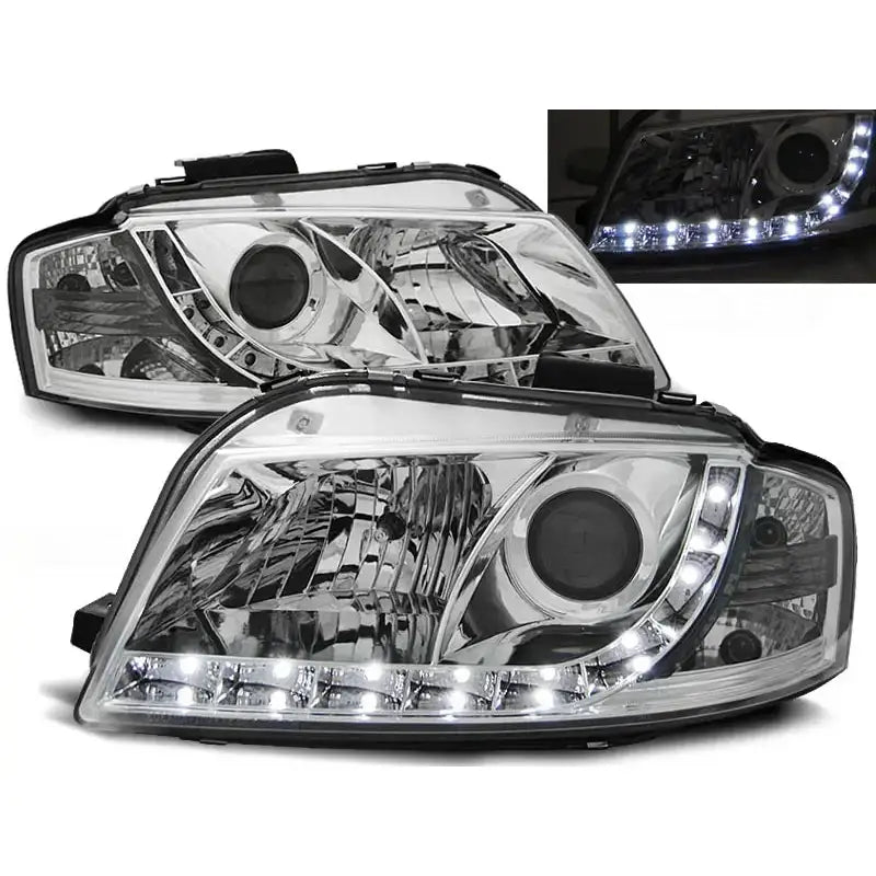 Frontlykter Audi A3 8p 05.03-03.08 Chrome V2
