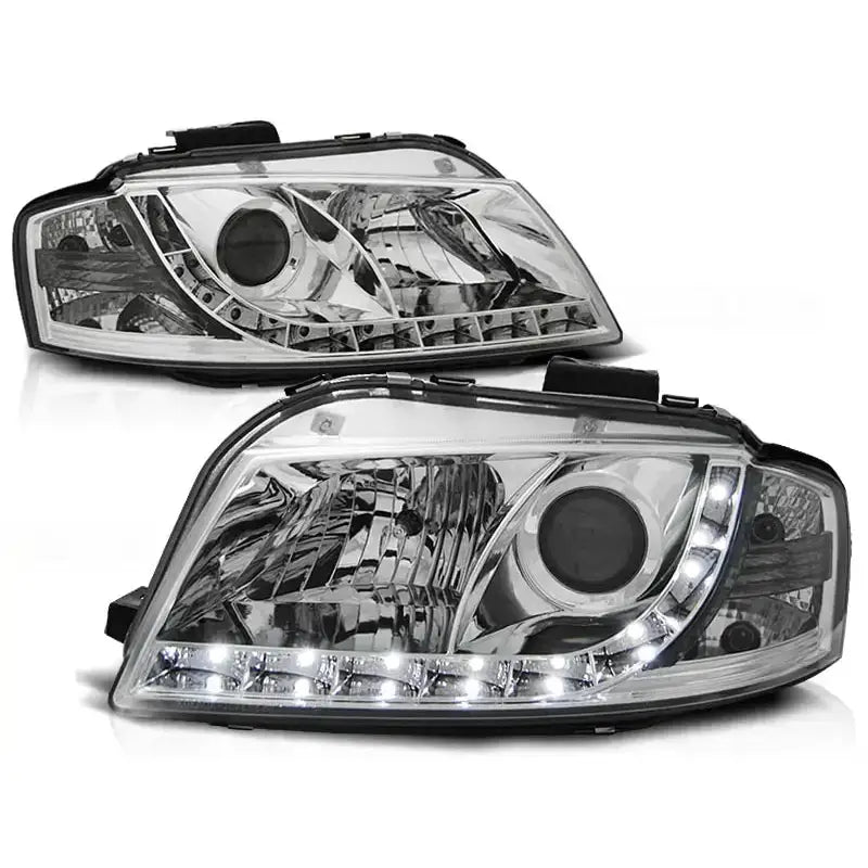 Frontlykter Audi A3 8p 05.03-03.08 Chrome V2