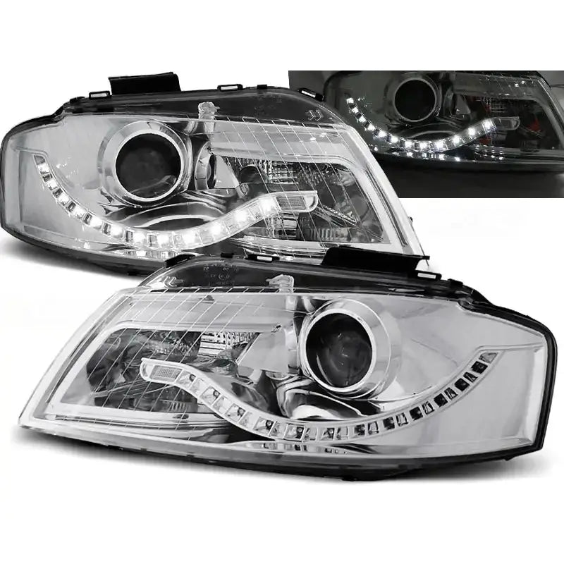 Frontlykter Audi A3 8p 05.03-03.08 Chrome V3
