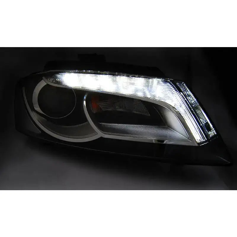 Frontlykter Audi A3 8p 08-12 Black Tru Drl