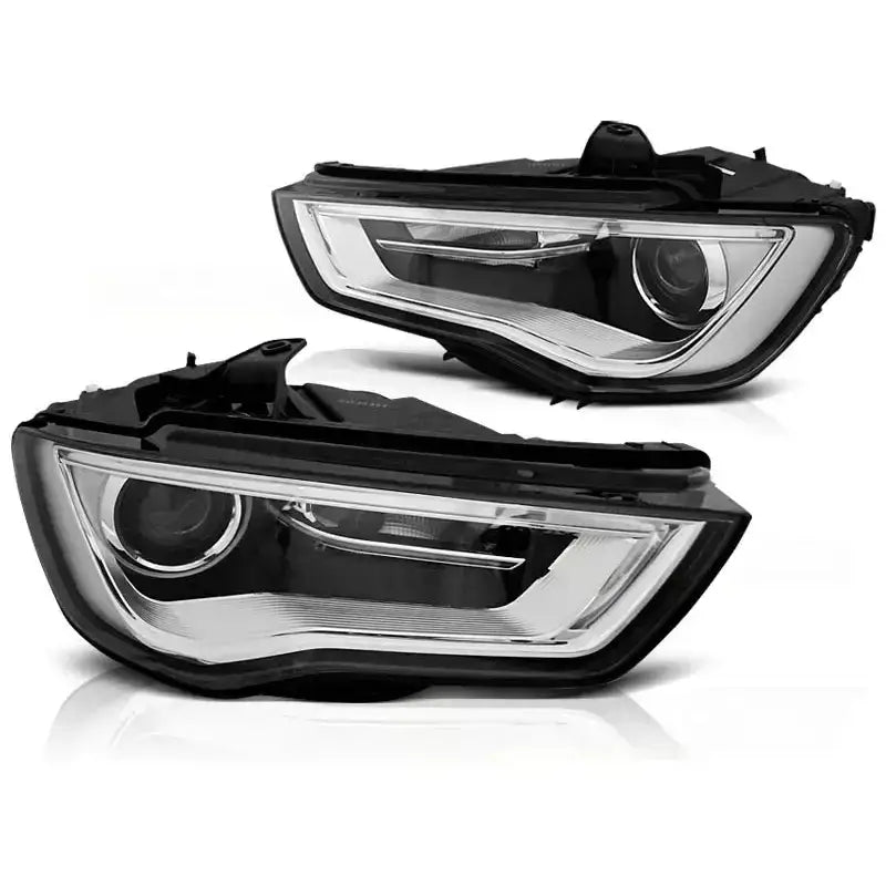 Frontlykter Audi A3 8v 12-16 Tube Light Black Led