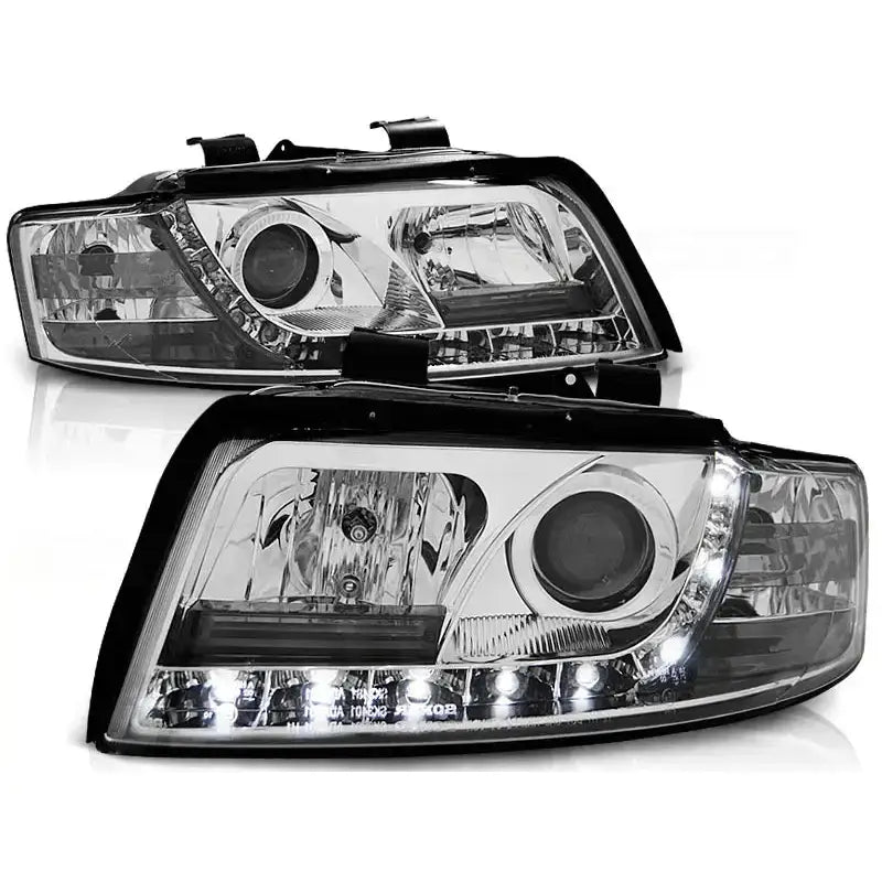 Frontlykter Audi A4 10.00-10.04 Chrome Led