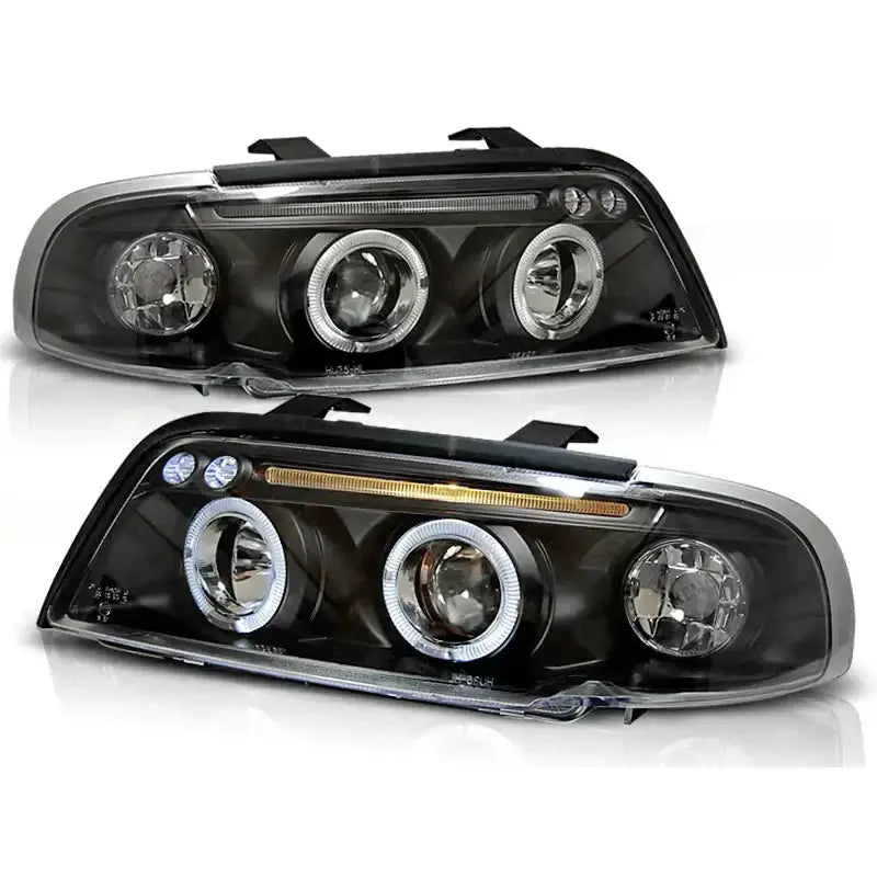 Frontlykter Audi A4 11.94-12.98 Angel Eyes Black