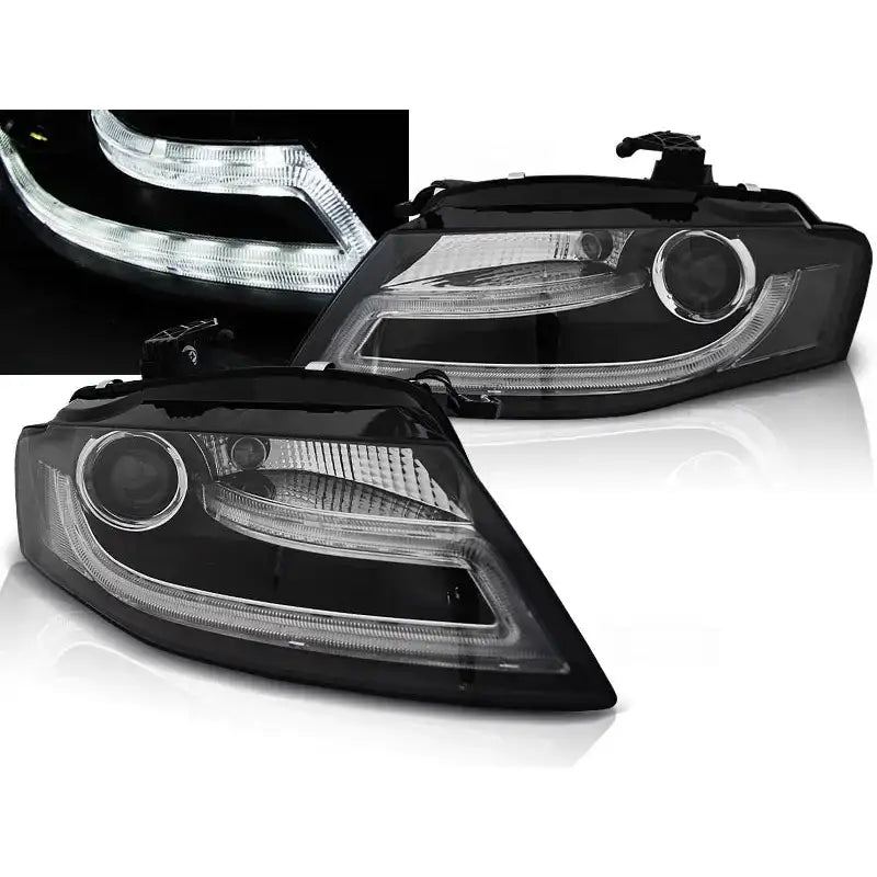 Frontlykter Audi A4 B8 04.08- 11 Tru Drl Black Led