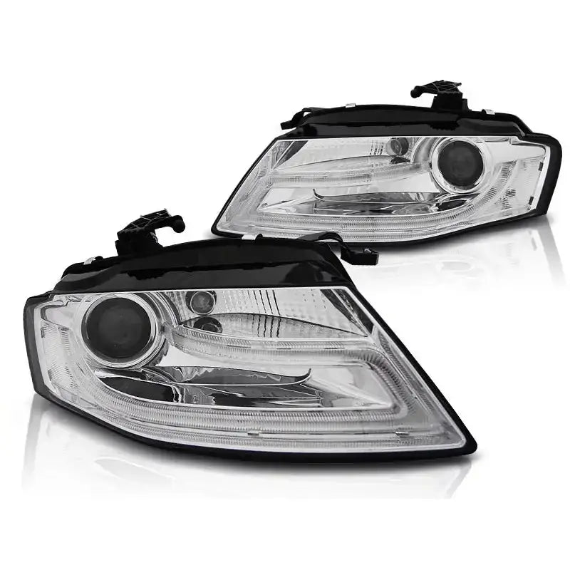 Frontlykter Audi A4 B8 04.08-11 Tru Drl Chrome
