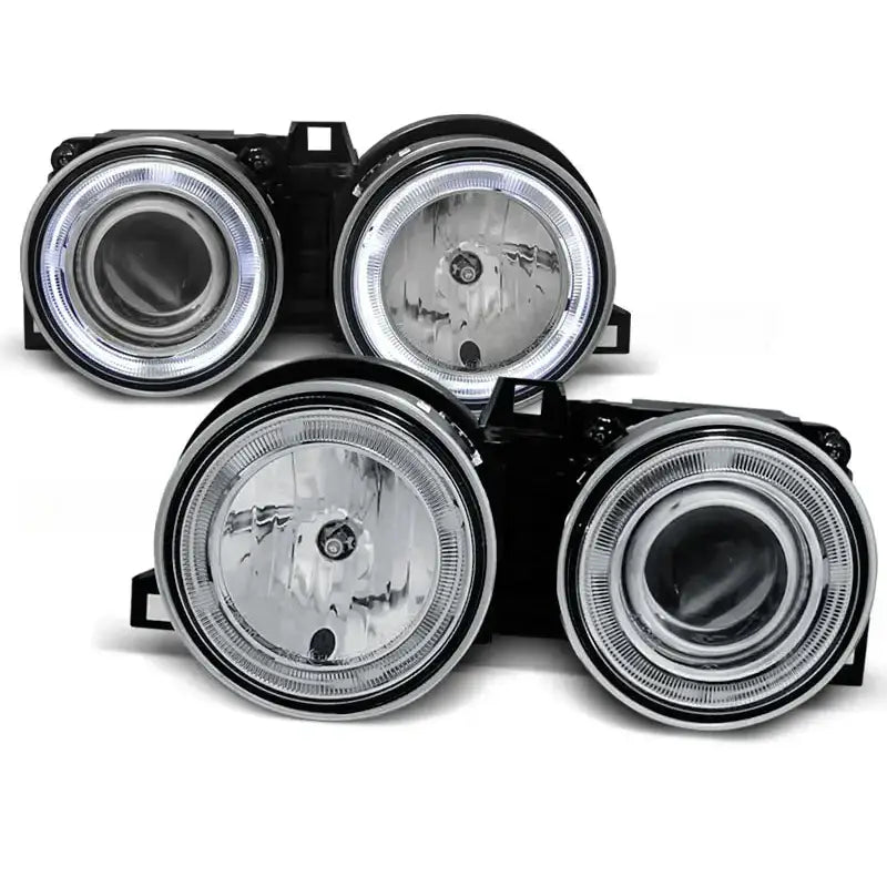 Frontlykter Bmw E30 11.82-06.94 Angel Eyes Chrome Halo Rims