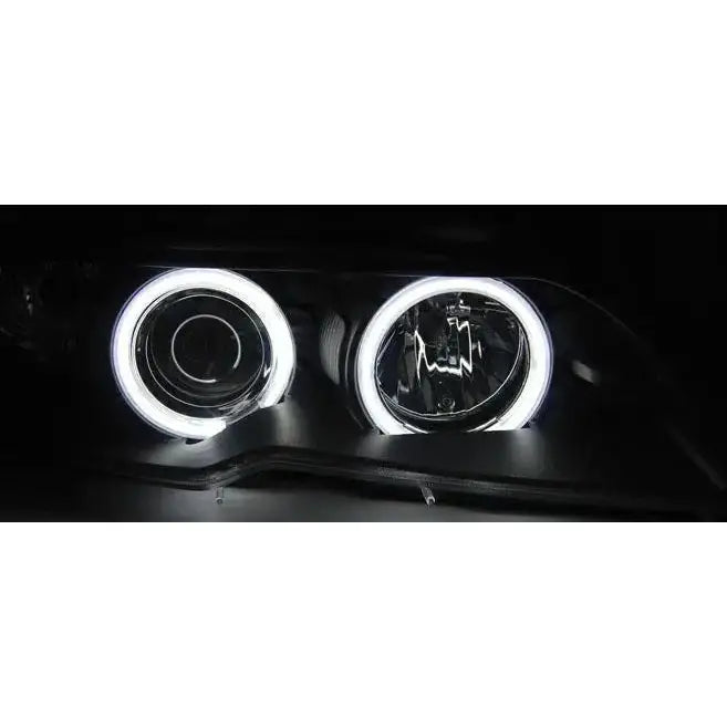 Frontlykter Bmw E46 04.03-06 Coupe / Cabrio Angel Eyes Xenon Black
