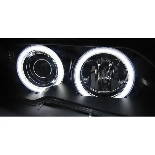 Frontlykter Bmw E46 04.03-06 Coupe / Cabrio Angel Eyes Xenon Black