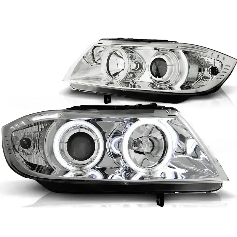 Frontlykter Bmw E90/e91 03.05-08.08 Angel Eyes Chrome Ccfl