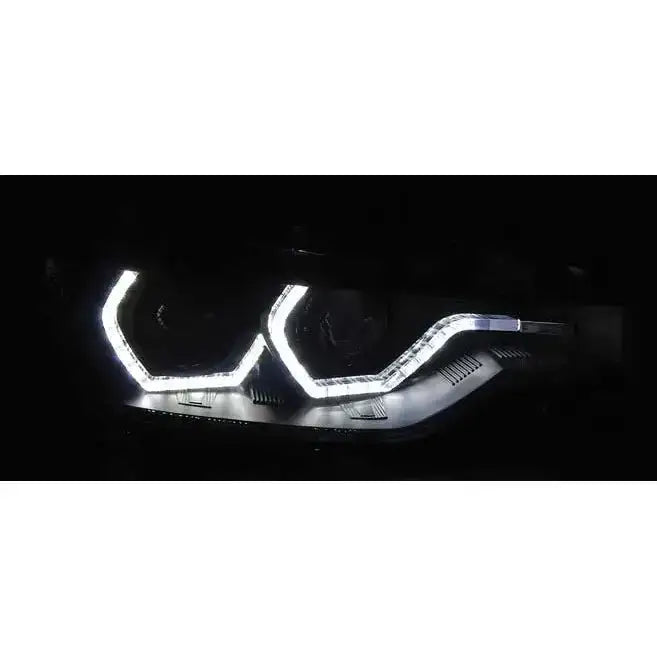 Frontlykter Bmw F30/f31 10.11 05.15 Angel Eyes Led Black Drl
