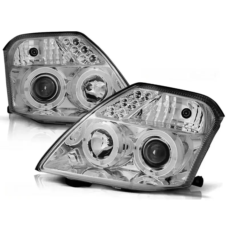 Frontlykter Citroen C2 09.03-10 Angel Eyes Chrome