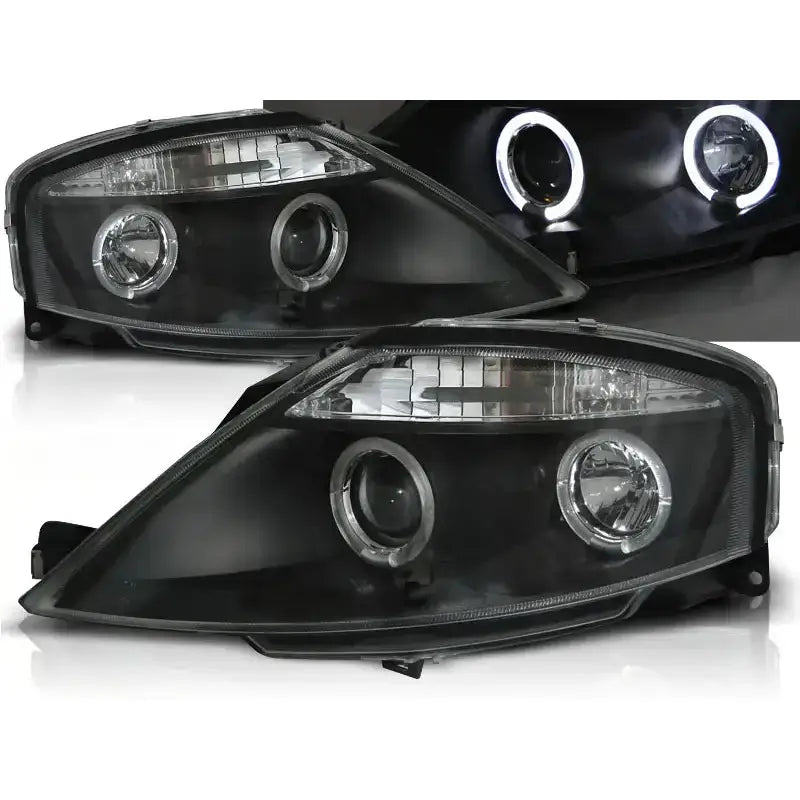 Frontlykter Citroen C3 03.02-09 Angel Eyes Black