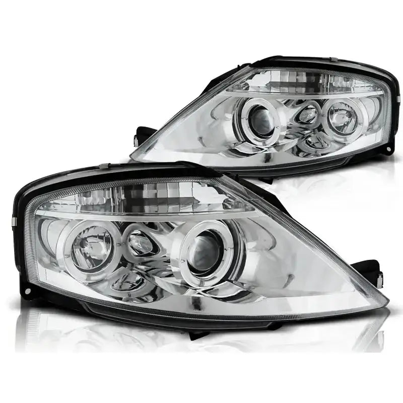 Frontlykter Citroen C3 03.02-09 Angel Eyes Chrome
