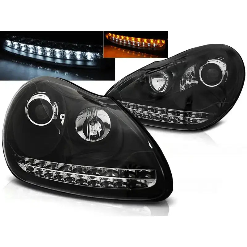 Frontlykter Daylight Black Hid Xenon Porsche Cayenne 02-06