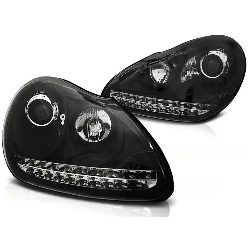 Frontlykter Daylight Black Hid Xenon Porsche Cayenne 02-06