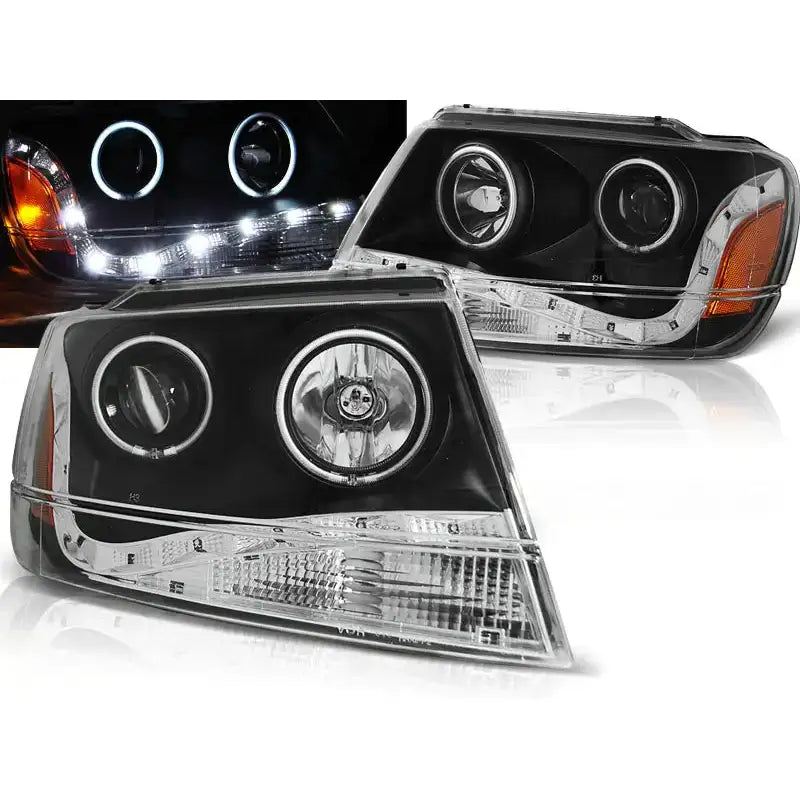 Frontlykter Grand Cherokee 99-05.05 Daylight Black