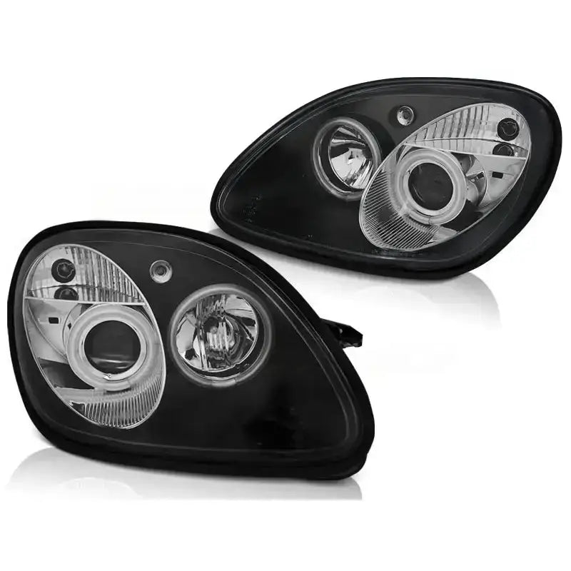 Frontlykter Mercedes R170 Slk 04.96-04 Angel Eyes Black