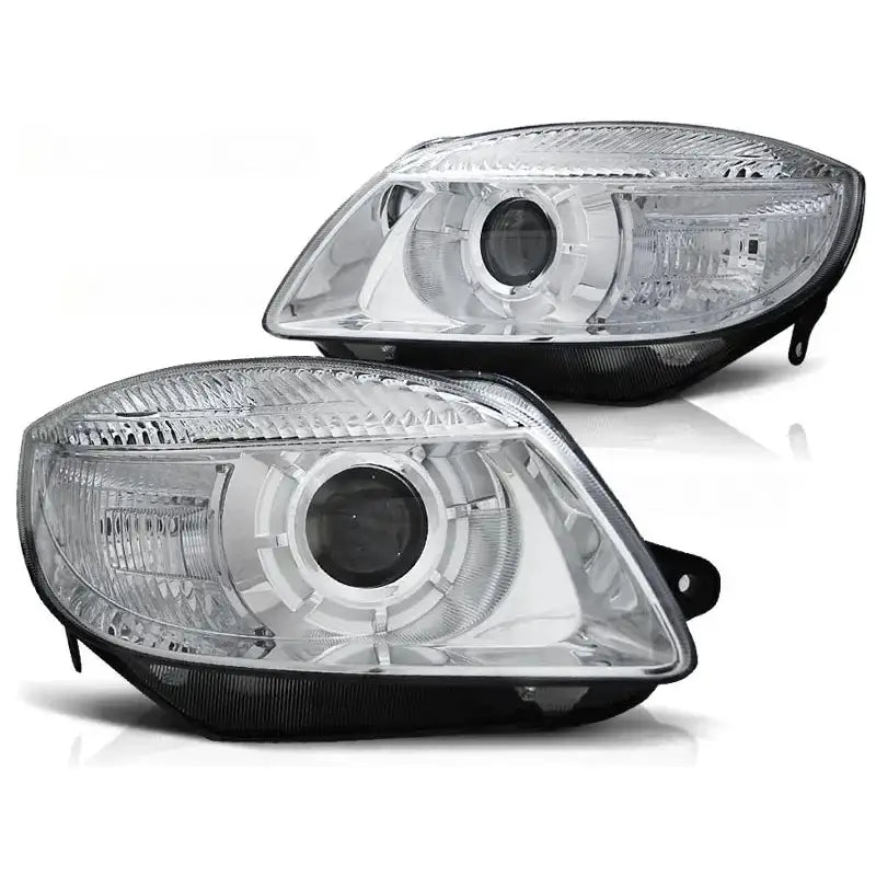 Frontlykter Skoda Fabia 07-03.10 Roomster 06-03.10 Chrome
