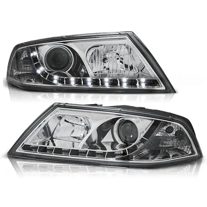 Frontlykter Skoda Octavia 2 03.04-08 Chrome