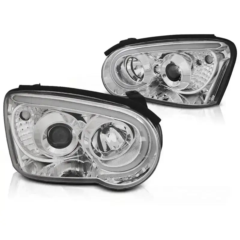 Frontlykter Subaru Impreza Ii Gd 03-05 Tube Light Chrome