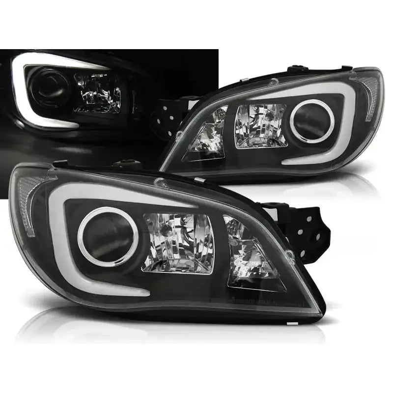 Frontlykter Subaru Impreza Ii Gd 06-07 Tube Light Black