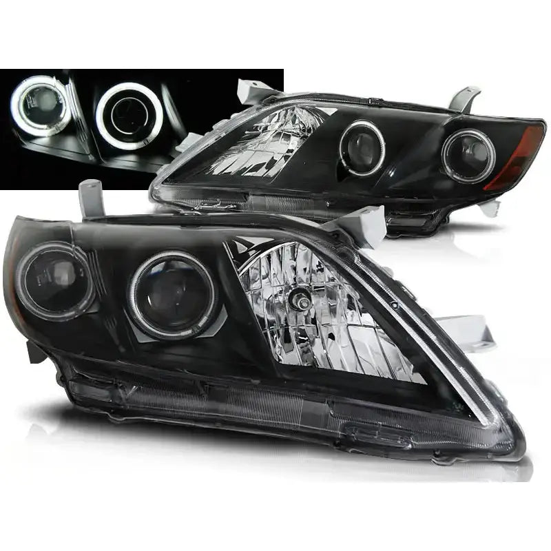 Frontlykter Toyota Camry 6 Xv40 06-09 Angel Eyes Black