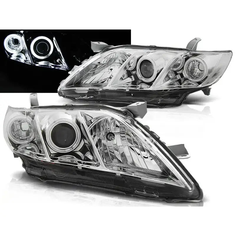 Frontlykter Toyota Camry 6 Xv40 06-09 Angel Eyes Chrome