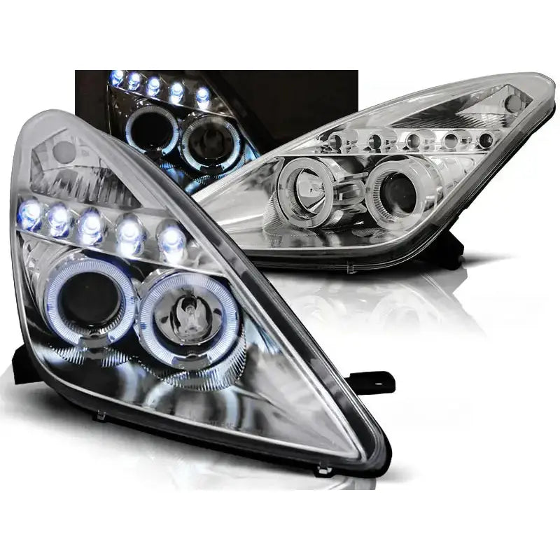Frontlykter Toyota Celica T230 99-05 Angel Eyes Chrome