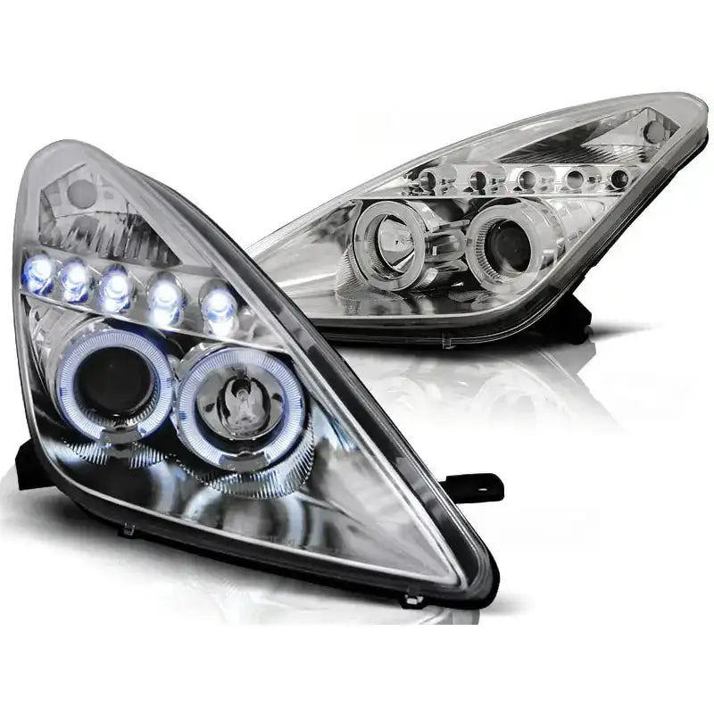 Frontlykter Toyota Celica T230 99-05 Angel Eyes Chrome