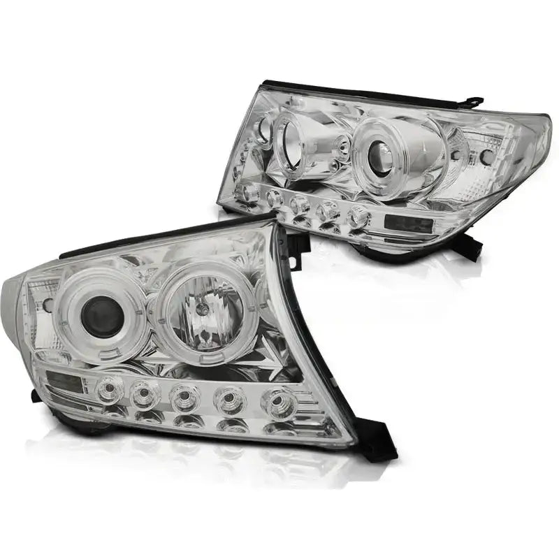 Frontlykter Toyota Land Cruiser Fj200 07-12 Angel Eyes Chrome