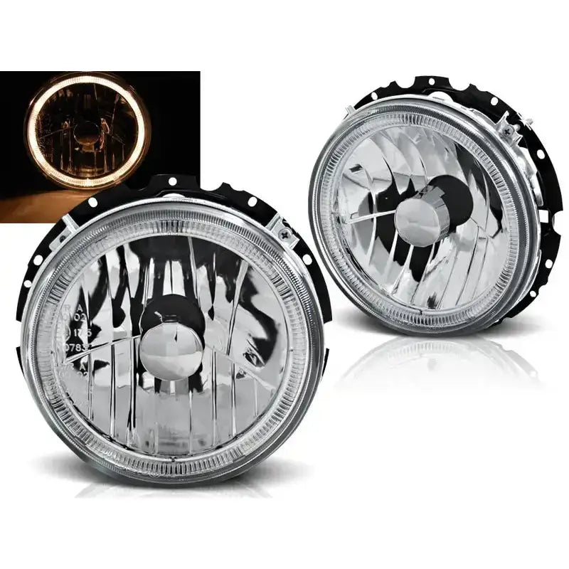 Frontlykter Volkswagen Golf 1 05.74-07.83 Angel Eyes Chrome