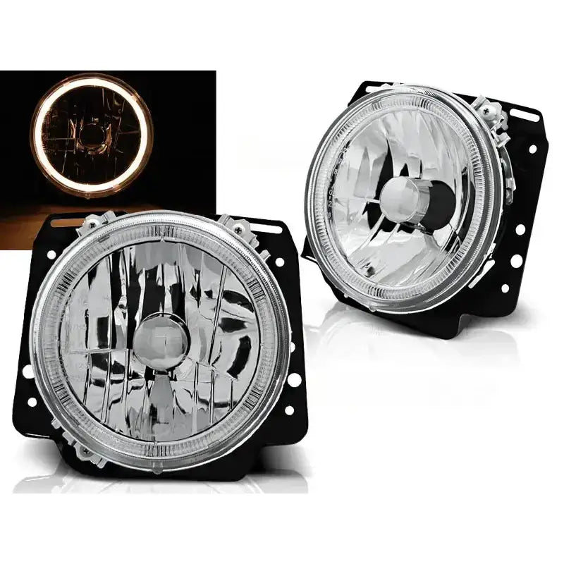 Frontlykter Volkswagen Golf Ii 2 08.83-08.91 Angel Eyes Chrome