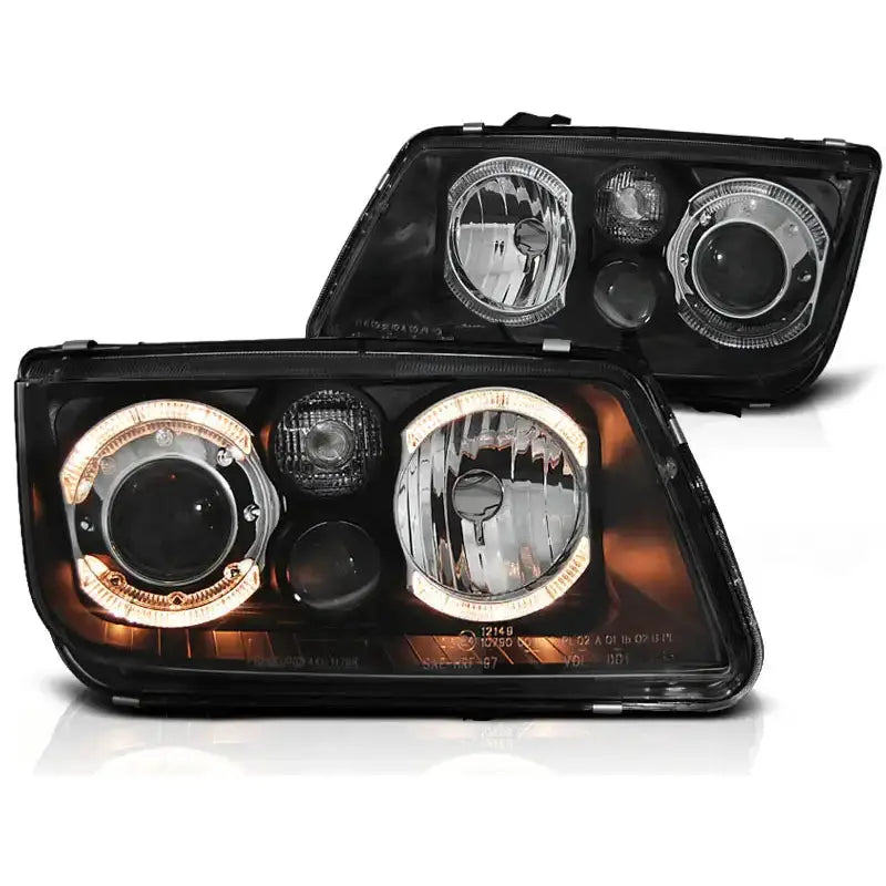 Frontlykter Vw Bora 09.98-07.05 Angel Eyes Black