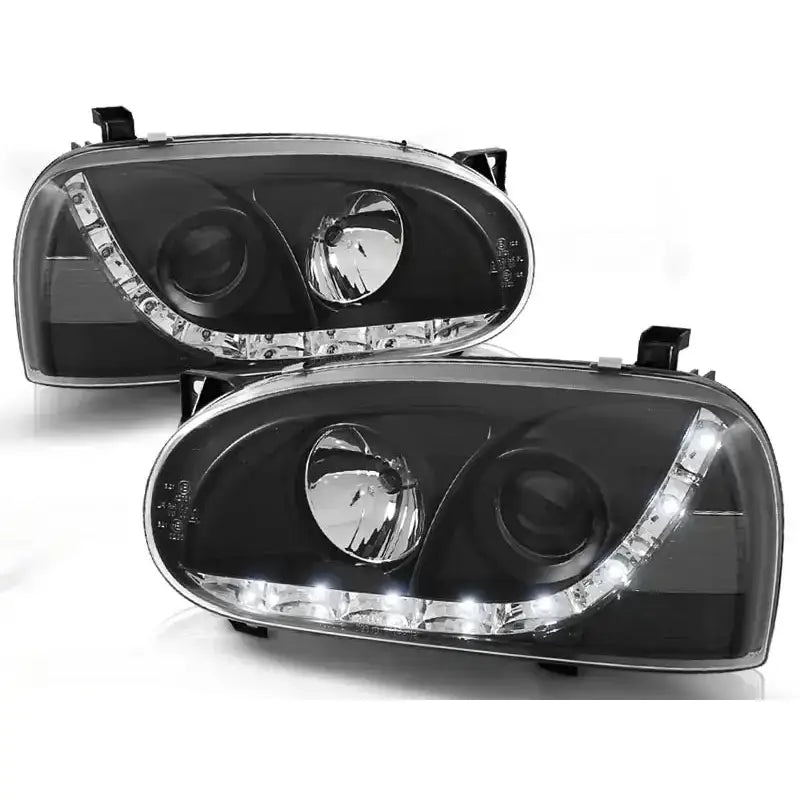 Frontlykter Vw Golf 3 91-97 Black
