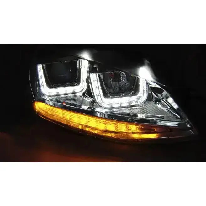 Frontlykter Vw Golf 7 11.12-17 U-type Black Red Line
