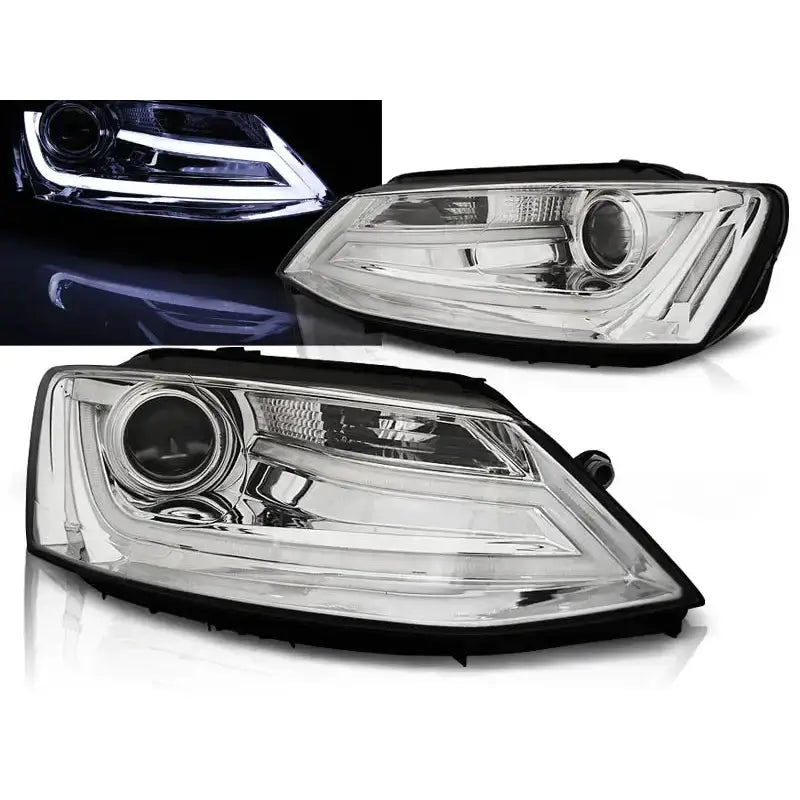 Frontlykter Vw Jetta vi 1.11- Tube Light Chrome