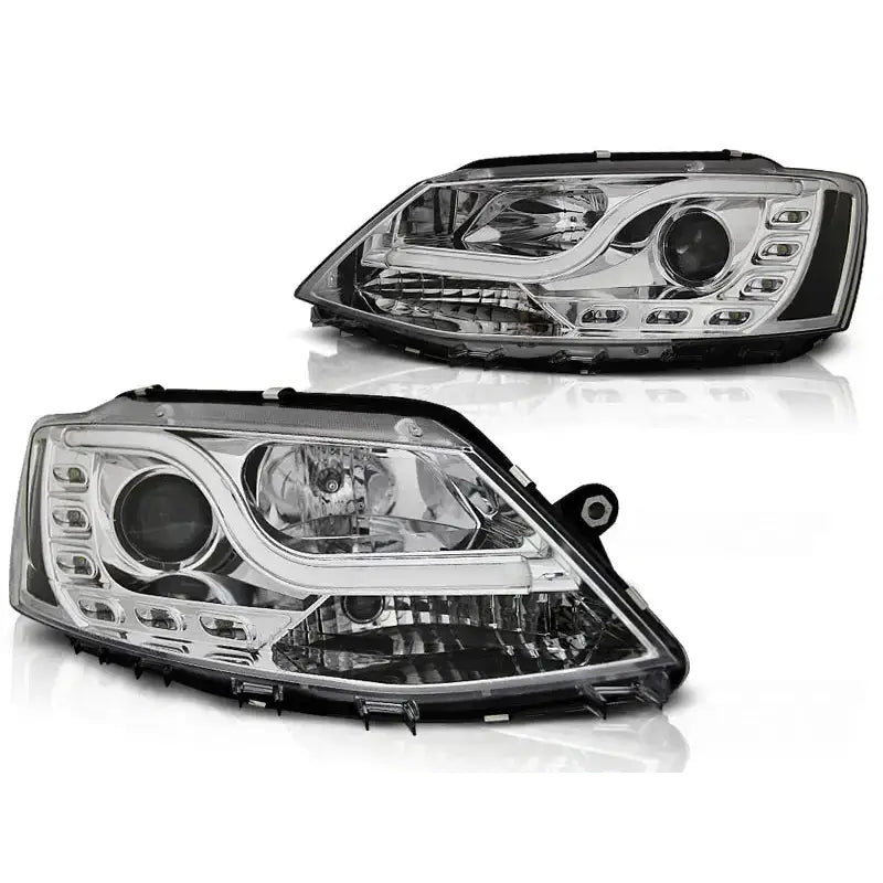 Frontlykter Vw Jetta vi 1.11- Tube Light Tru Drl Chrome