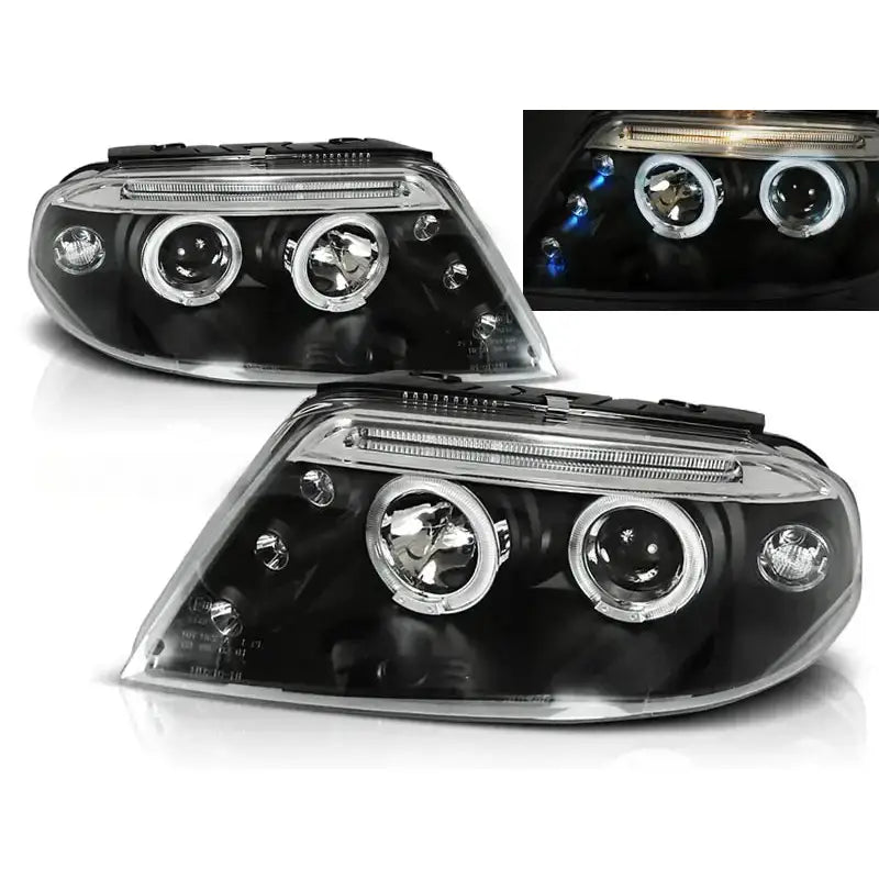 Frontlykter Vw Passat 3bg 09.00-03.05 Angel Eyes Black